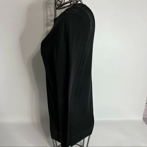 Halogen Black Boat Neck Pima Cotton & Viscose Sweater Size Medium - Picture 4 of 11